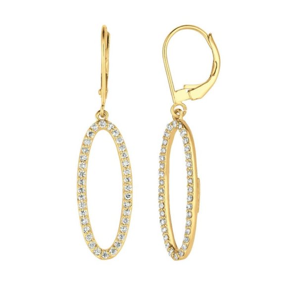 0.75 Carat Natural Diamond Earrings 14K Yellow